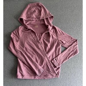 Calia Hoodie Womens Small Pink Hooded Open Front Cardigan Athletic Button Wrap‎